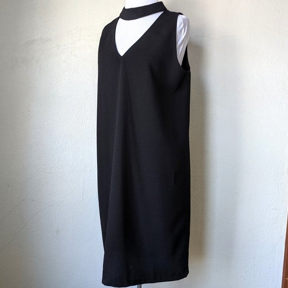 ASOS Sleeveless Choker Collar Little Black Dress LBD - Picture 6 of 8